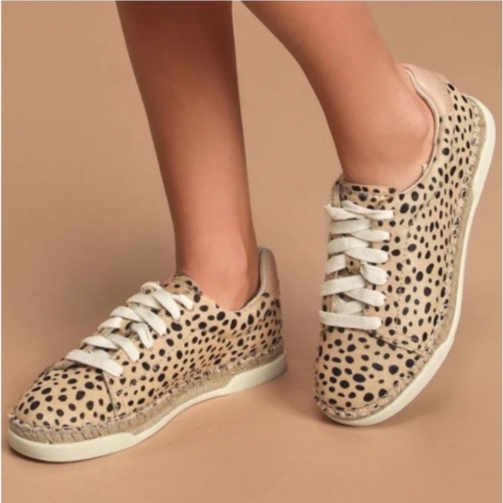 Dolce Vita Leopard Espadrille Sneakers, Calf Hair Fashion Shoes, Animal Print
